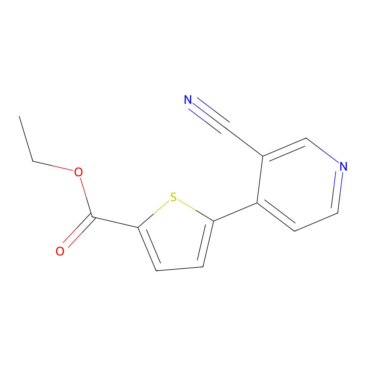 Ethyl 5-(3-cyano-pyridin-4-yl)thiophene-2-carboxylate molecular structure, CAS 1035235-02-9