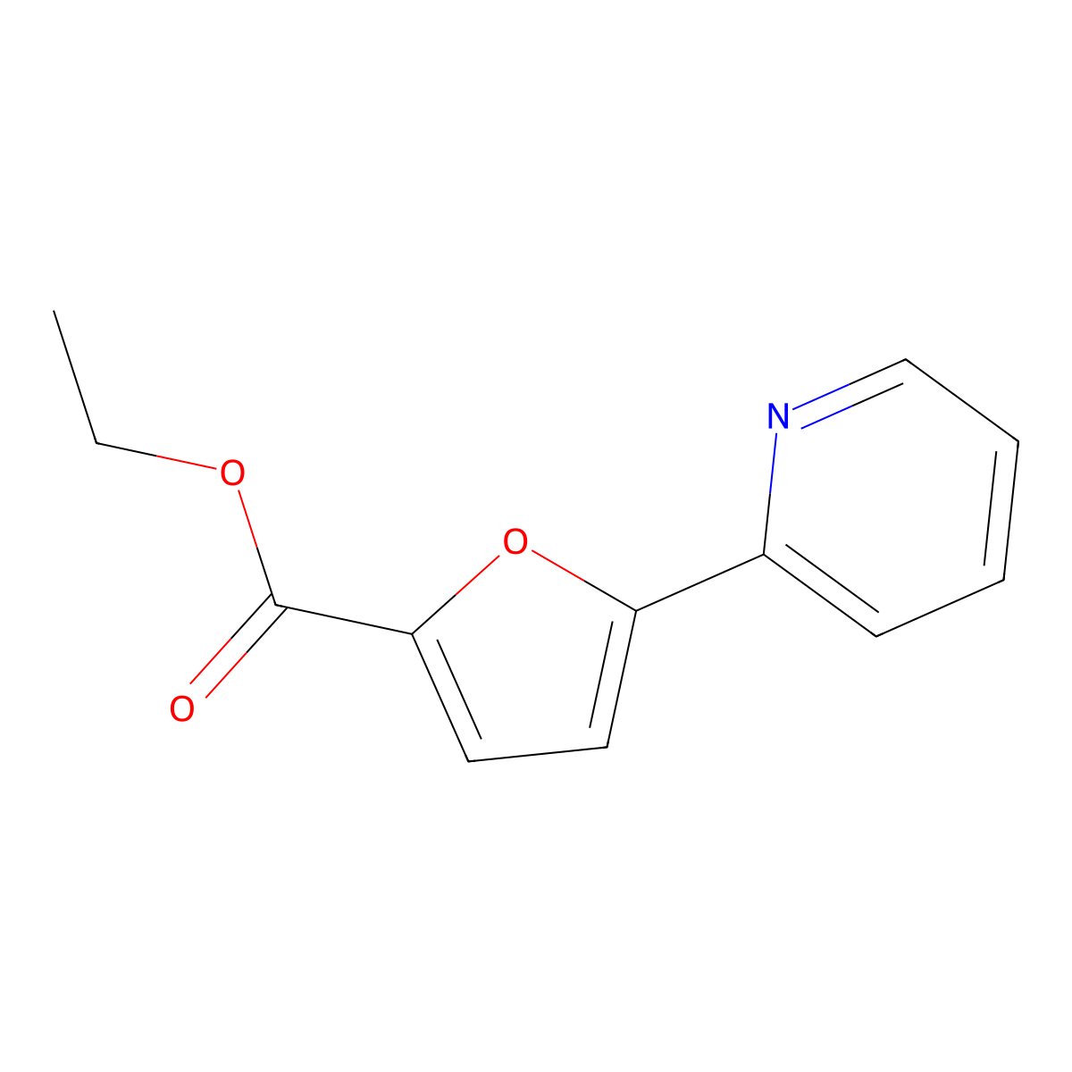 Ethyl 5-(2-pyridyl)-2-furoate molecular structure, CAS 1035235-03-0