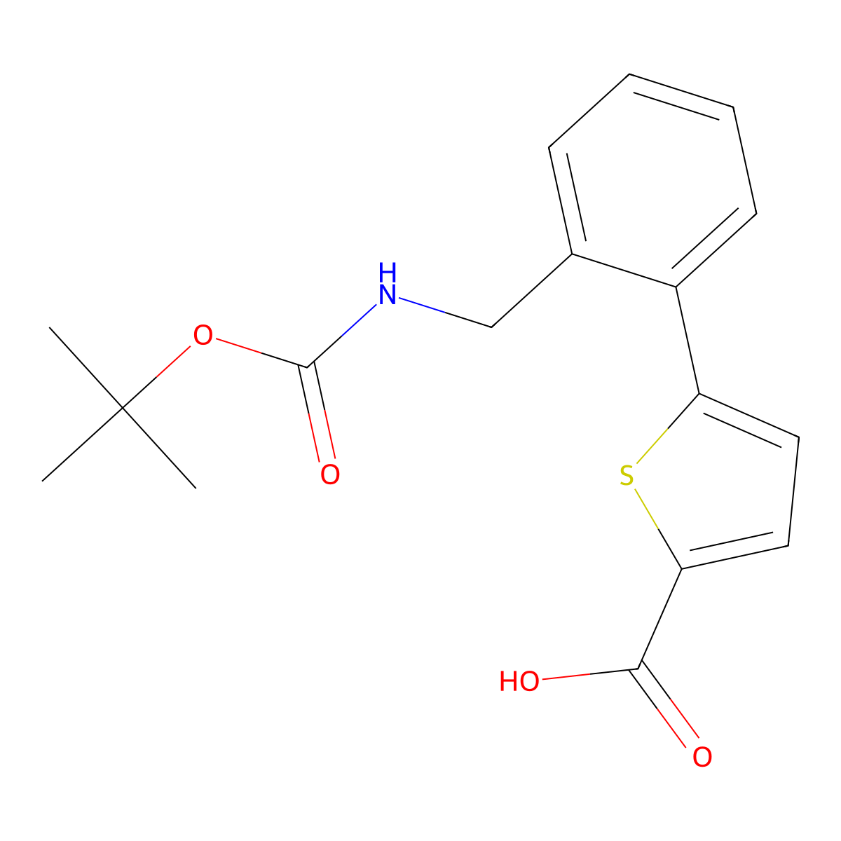 5-(2-{[(Tert-butoxycarbonyl)amino]methyl}phenyl)thiophene-2-carboxylic acid molecular structure, CAS 1035235-13-2