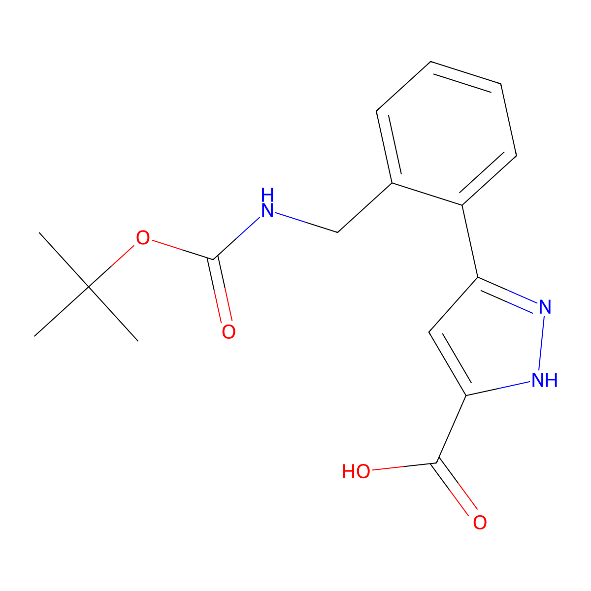 5-[2-({[(tert-butoxy)carbonyl]amino}methyl)phenyl]-1H-pyrazole-3-carboxylic acid molecular structure, CAS 1035235-16-5