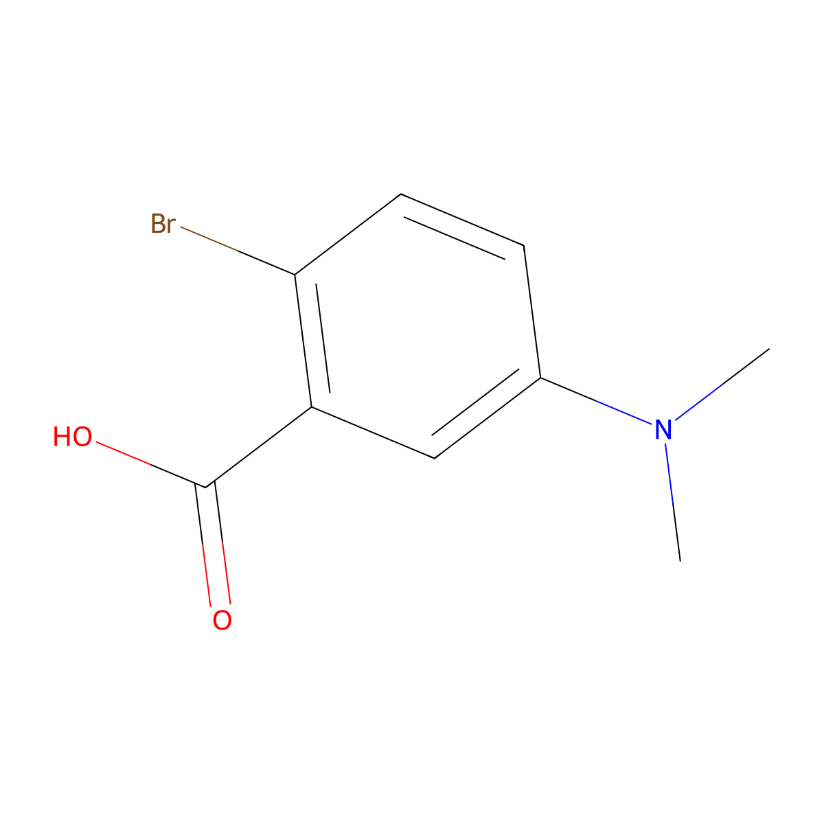 2-Bromo-5-(dimethylamino)benzoic acid molecular structure, CAS 1035235-21-2