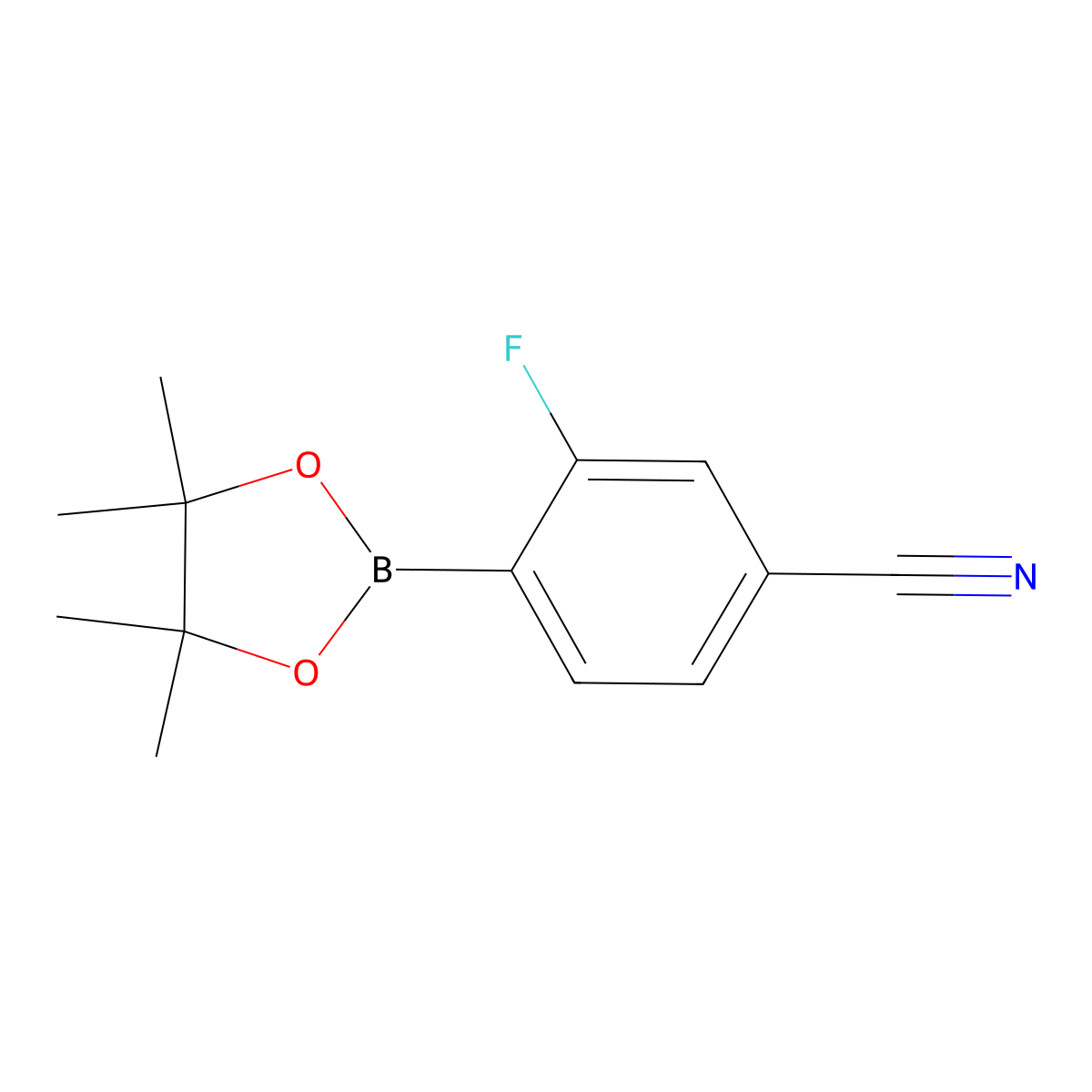 3-Fluoro-4-(4,4,5,5-tetramethyl-1,3,2-dioxaborolan-2-yl)benzonitrile molecular structure, CAS 1035235-29-0