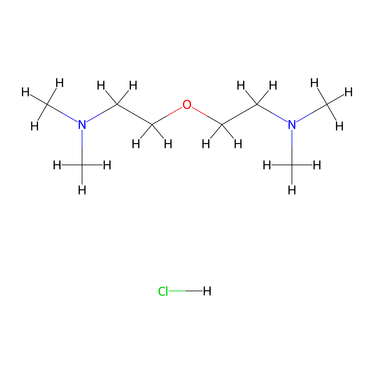 Bis(dimethylaminoethyl) Ether Dihydrochloride (2,2'-oxybis(N,N-dimethylethan-1-amine), hydrochloride) molecular structure, CAS 103526-47-2