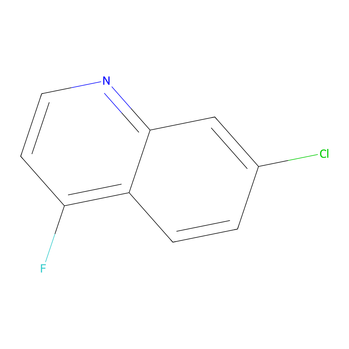 7-Chloro-4-fluoroquinoline molecular structure, CAS 103526-68-7