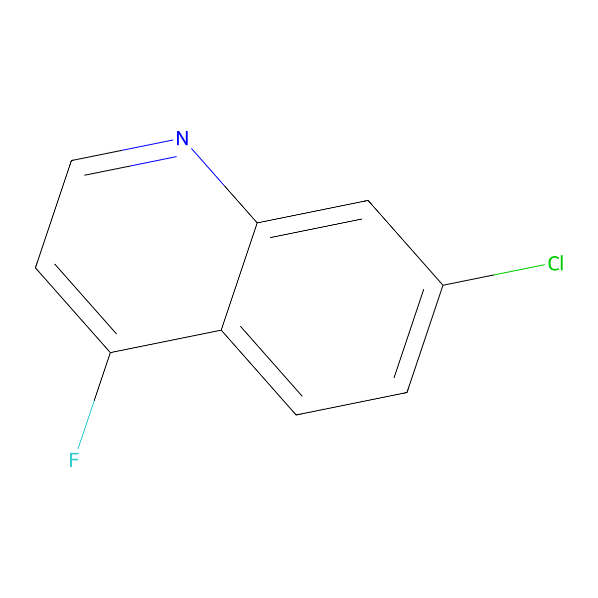 7-Chloro-4-fluoroquinoline molecular structure, CAS 103526-68-7