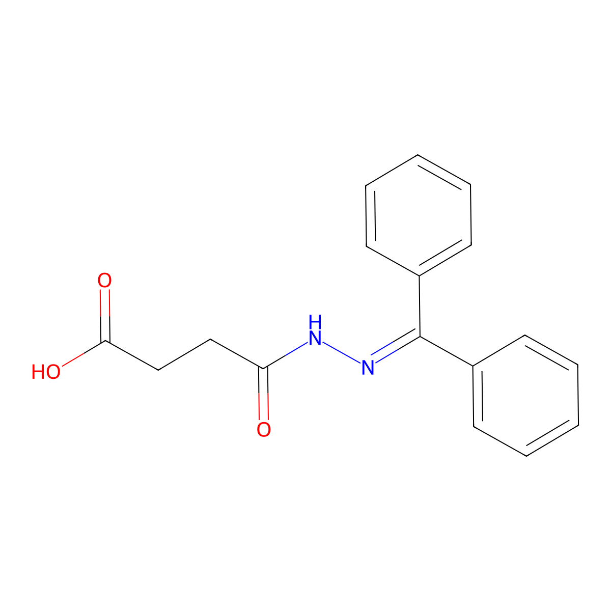 Butanedioic acid, 1-(2-(diphenylmethylene)hydrazide) molecular structure, CAS 103526-97-2