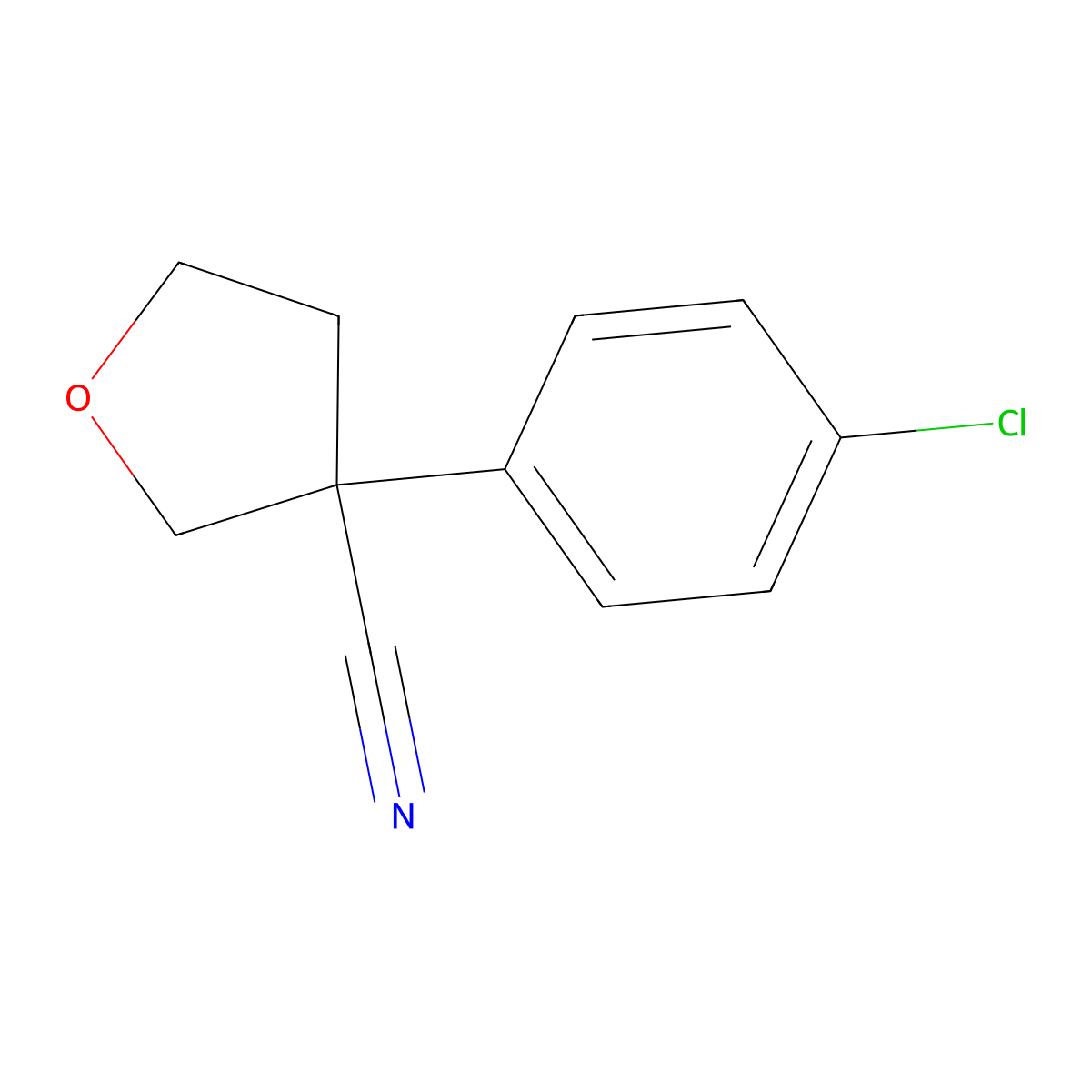 3-(4-Chlorophenyl)tetrahydrofuran-3-carbonitrile molecular structure, CAS 1035261-03-0