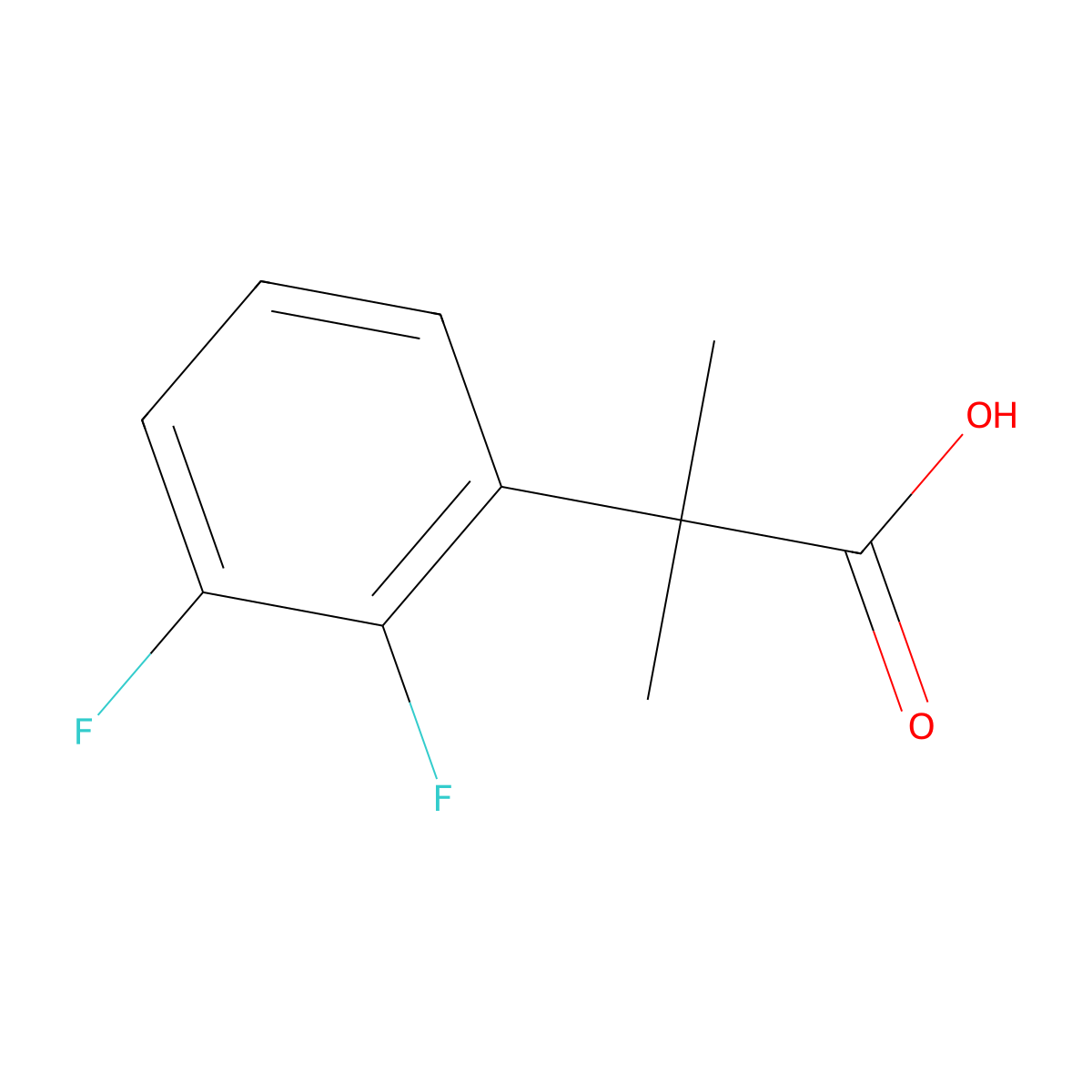 2-(2,3-Difluorophenyl)-2-methylpropanoic acid molecular structure, CAS 1035261-36-9