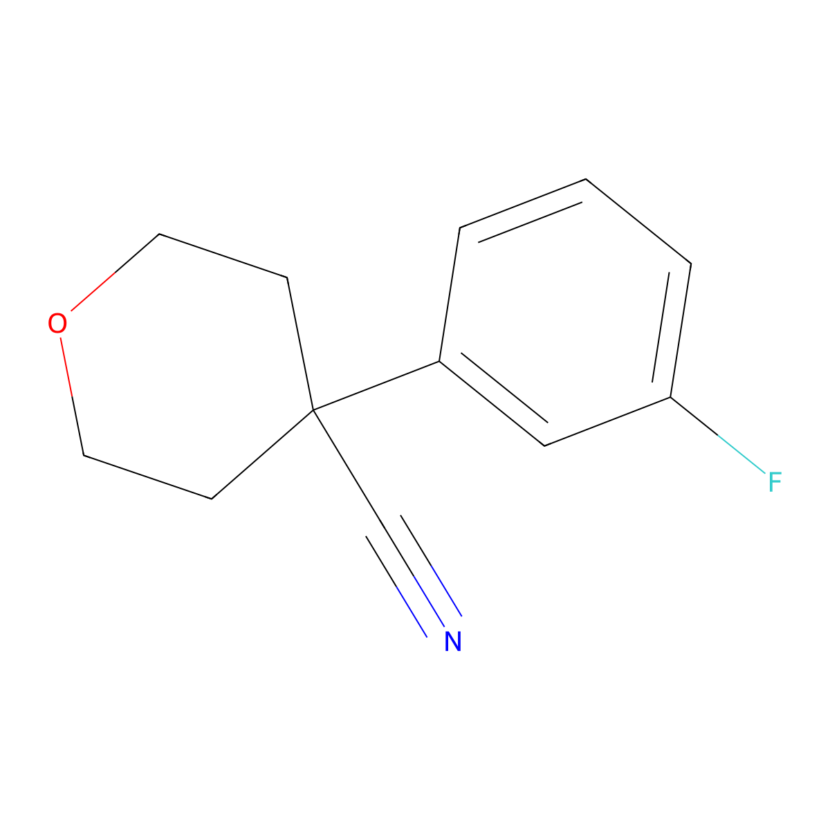 4-(3-Fluorophenyl)oxane-4-carbonitrile molecular structure, CAS 1035261-79-0