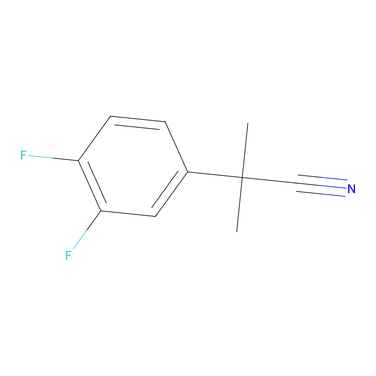 2-(3,4-Difluorophenyl)-2-methylpropanenitrile molecular structure, CAS 1035262-16-8
