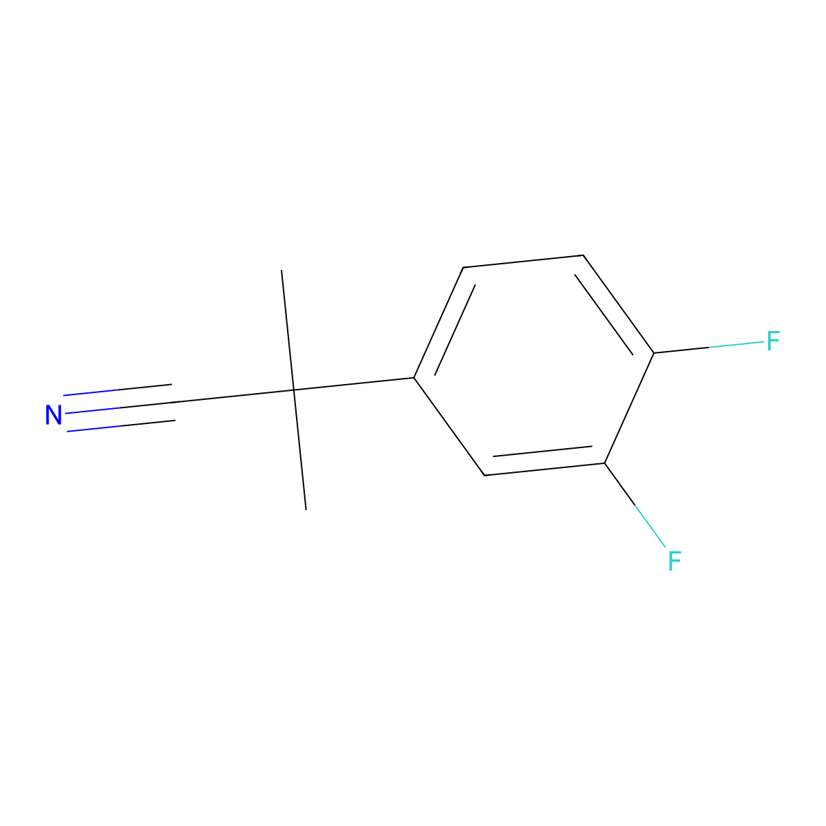 2-(3,4-Difluorophenyl)-2-methylpropanenitrile molecular structure, CAS 1035262-16-8