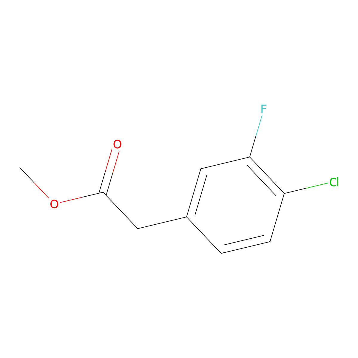 Methyl 2-(4-chloro-3-fluorophenyl)acetate molecular structure, CAS 1035262-89-5