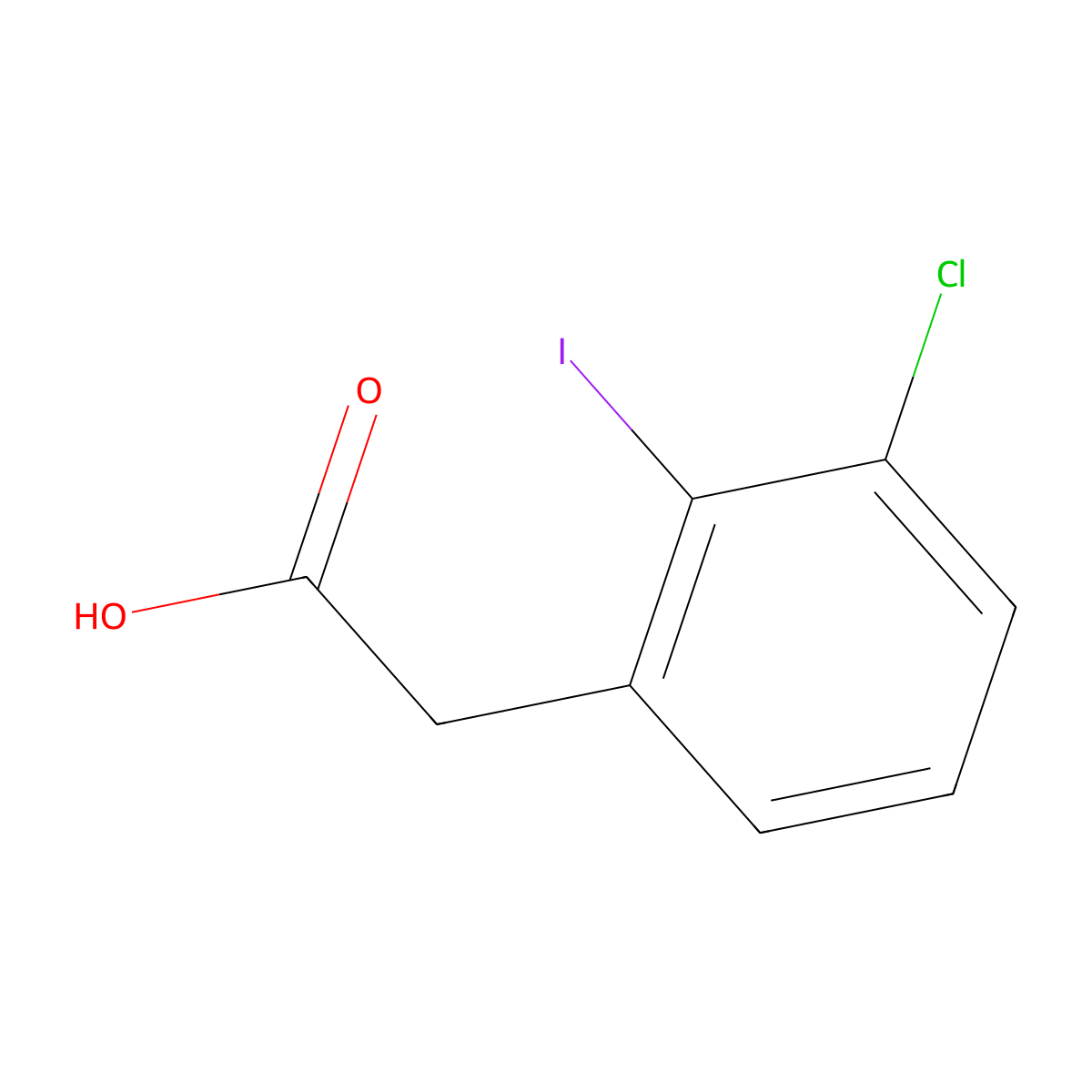 2-(3-Chloro-2-iodophenyl)acetic acid molecular structure, CAS 1035263-42-3