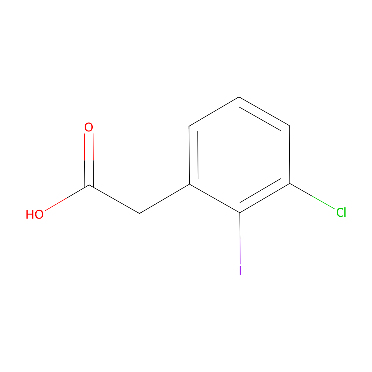 2-(3-Chloro-2-iodophenyl)acetic acid molecular structure, CAS 1035263-42-3