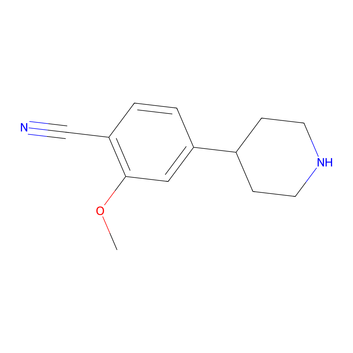 2-Methoxy-4-(piperidin-4-yl)benzonitrile molecular structure, CAS 1035264-54-0