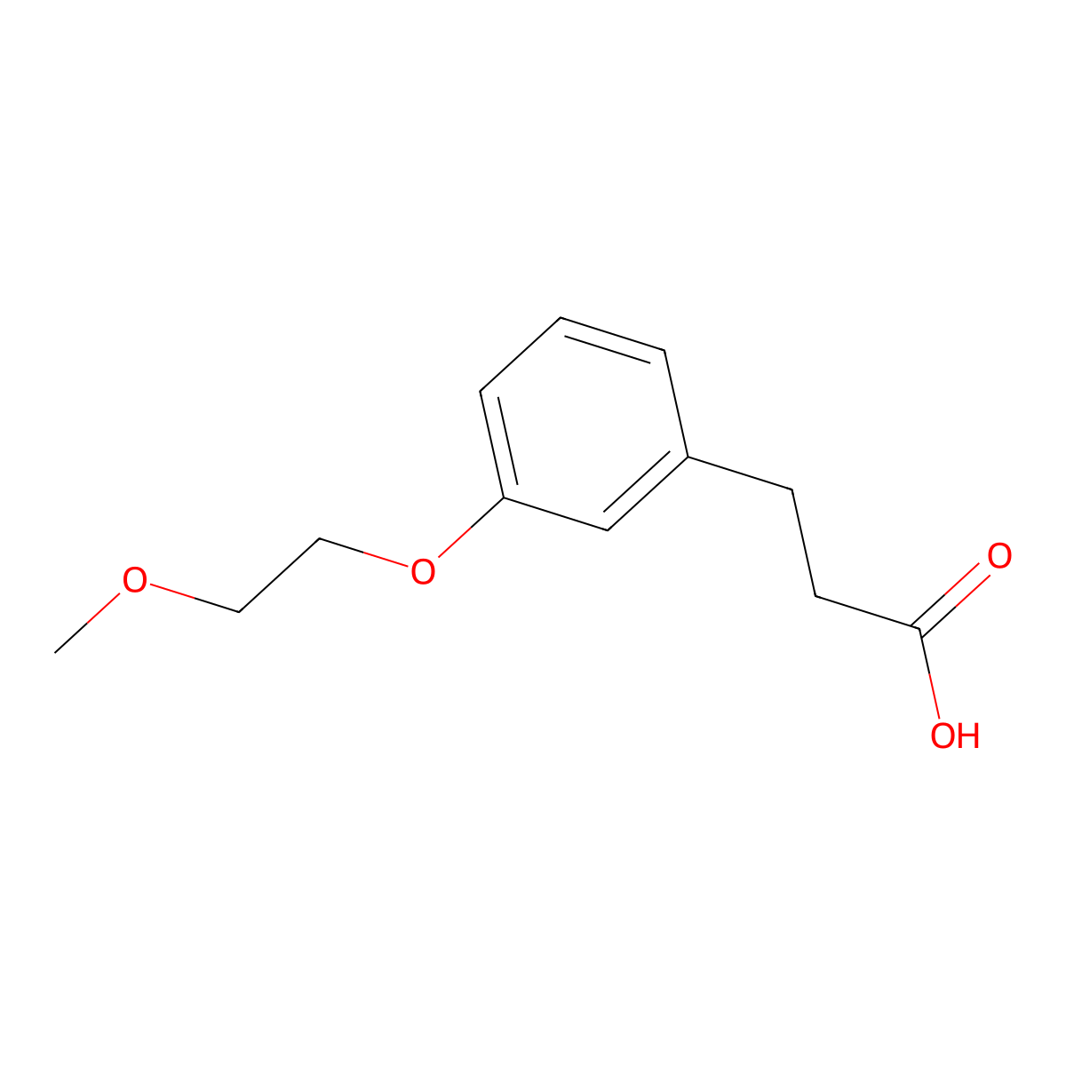 3-[3-(2-Methoxyethoxy)phenyl]propanoic acid molecular structure, CAS 1035271-23-8
