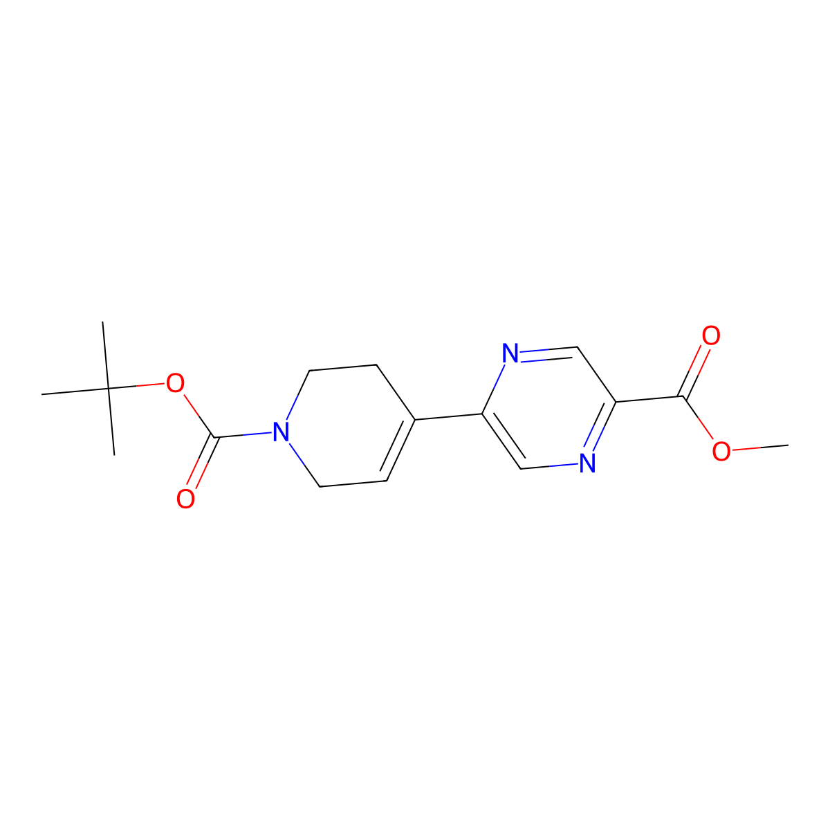 Methyl 5-(1-Boc-1,2,3,6-tetrahydro-4-pyridyl)pyrazine-2-carboxylate molecular structure, CAS 1035271-48-7