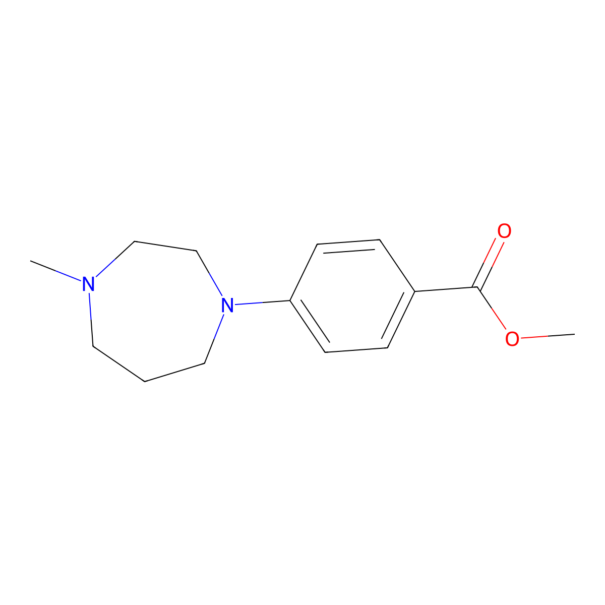 Methyl 4-(4-methyl-1,4-diazepan-1-yl)benzoate molecular structure, CAS 1035271-52-3