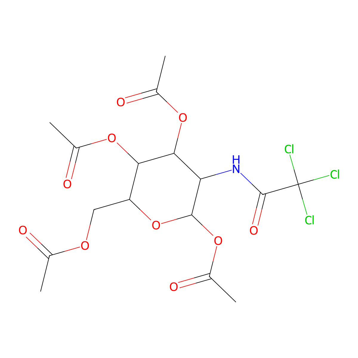[3,4,6-Triacetyloxy-5-[(2,2,2-trichloroacetyl)amino]oxan-2-yl]methyl acetate molecular structure, CAS 10353-00-1