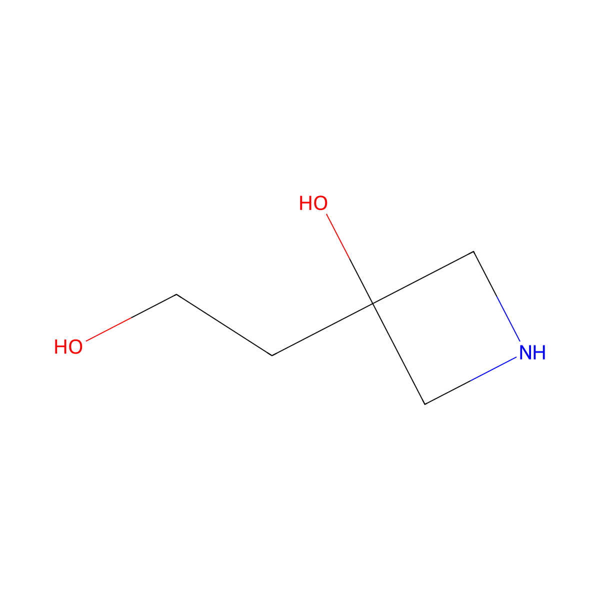 3-(2-Hydroxyethyl)azetidin-3-ol molecular structure, CAS 1035351-08-6