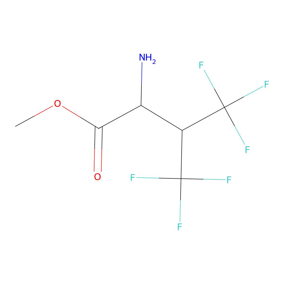 Methyl 2-amino-4,4,4-trifluoro-3-(trifluoromethyl)butanoate molecular structure, CAS 103539-46-4