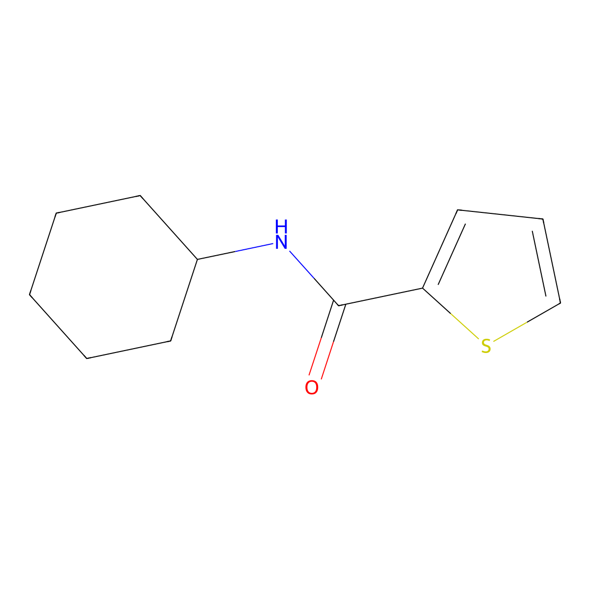 N-cyclohexylthiophene-2-carboxamide molecular structure, CAS 10354-42-4