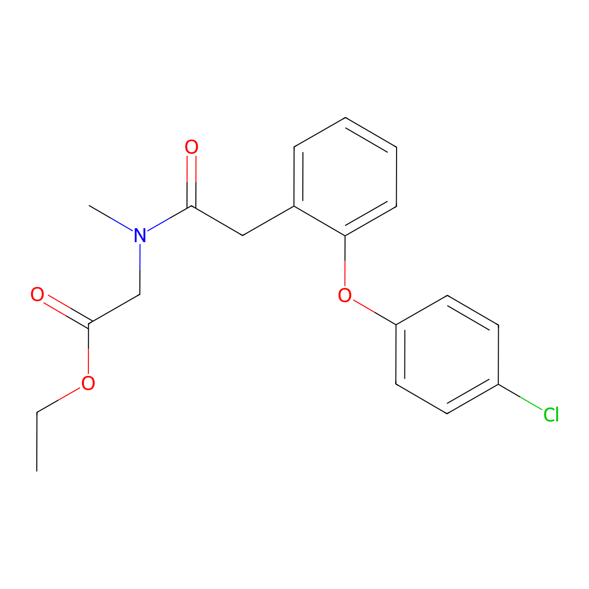ethyl 2-(2-(2-(4-chlorophenoxy)phenyl)-N-methylacetamido)acetate molecular structure, CAS 1035404-19-3