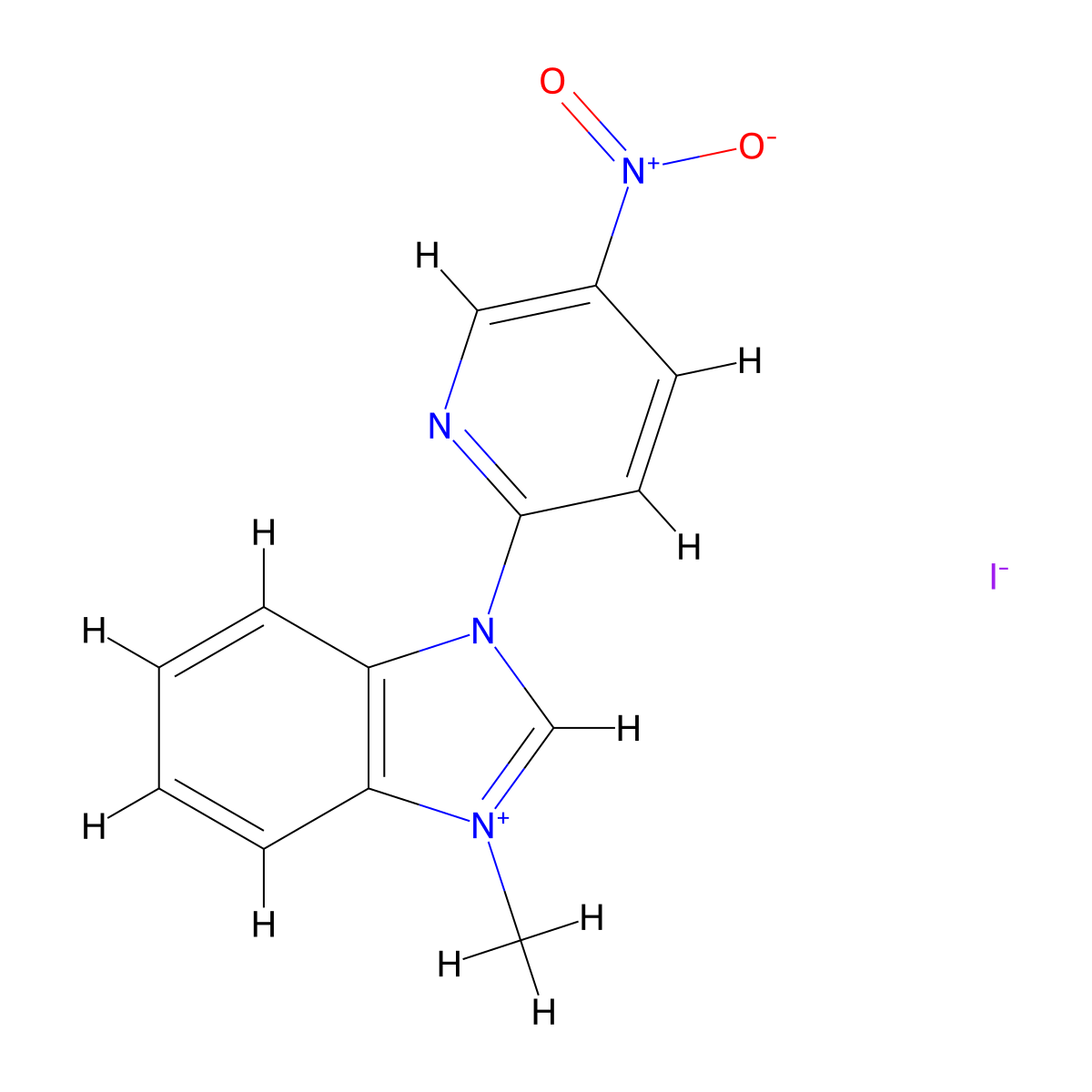 1-Methyl-3-(5-nitropyridin-2-yl)benzimidazol-1-ium;iodide molecular structure, CAS 1035452-45-9