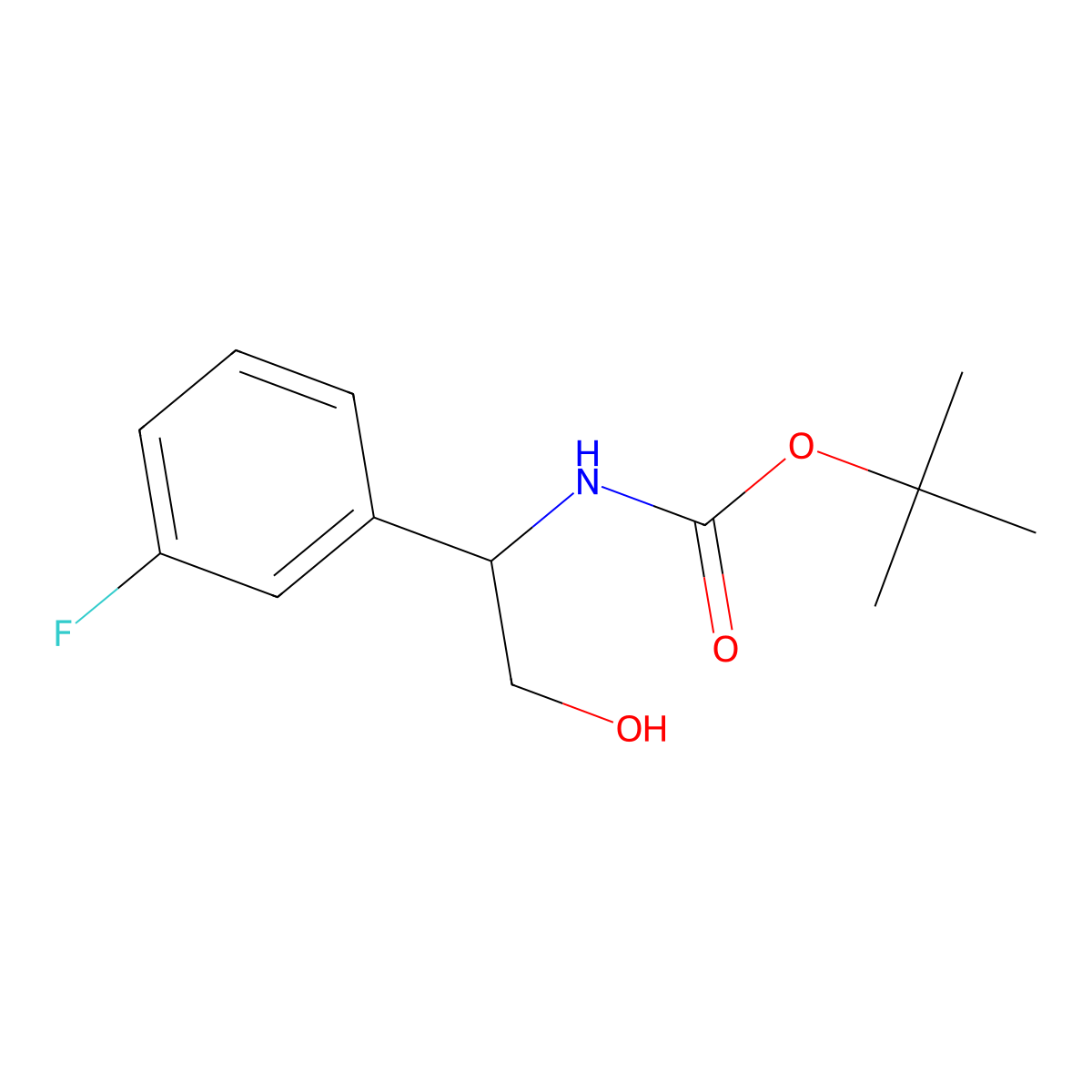 tert-butyl N-((1S)-1-(3-fluorophenyl)-2-hydroxyethyl)carbamate molecular structure, CAS 1035490-58-4