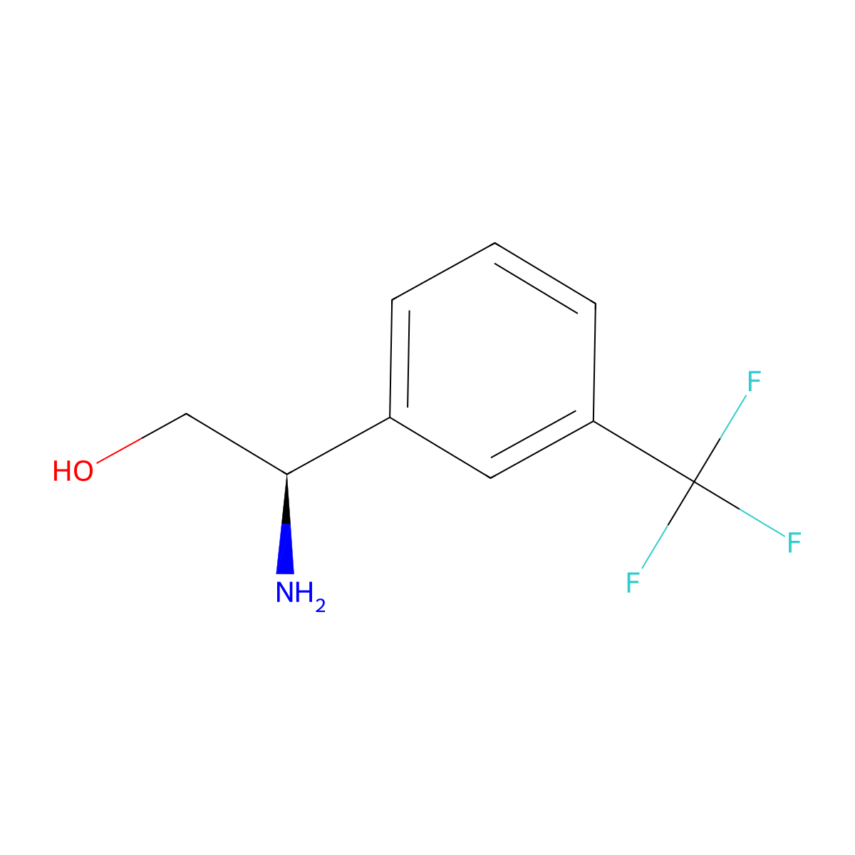 (R)-2-amino-2-(3-(trifluoromethyl)phenyl)ethanol molecular structure, CAS 1035490-73-3
