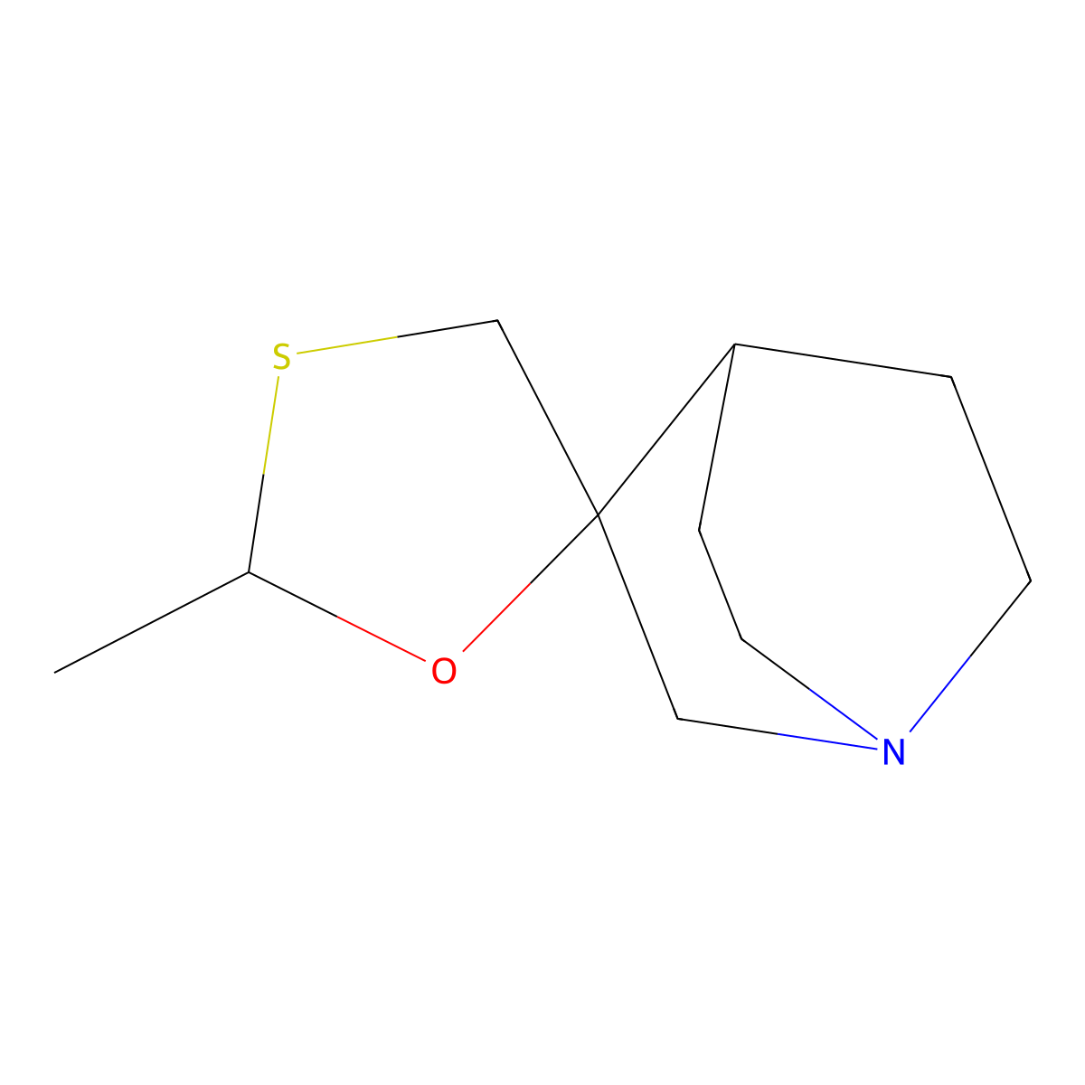 (2R,5'R)-5'-methyl-4-azaspiro[bicyclo[2.2.2]octane-2,2'-[1,4]oxathiolane] molecular structure, CAS 1035535-90-0