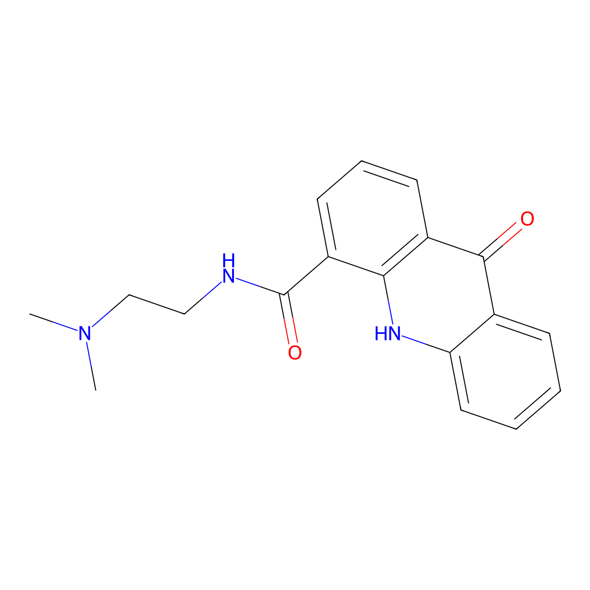 4-Acridinecarboxamide, 9,10-dihydro-N-(2-(dimethylamino)ethyl)-9-oxo- molecular structure, CAS 103554-58-1