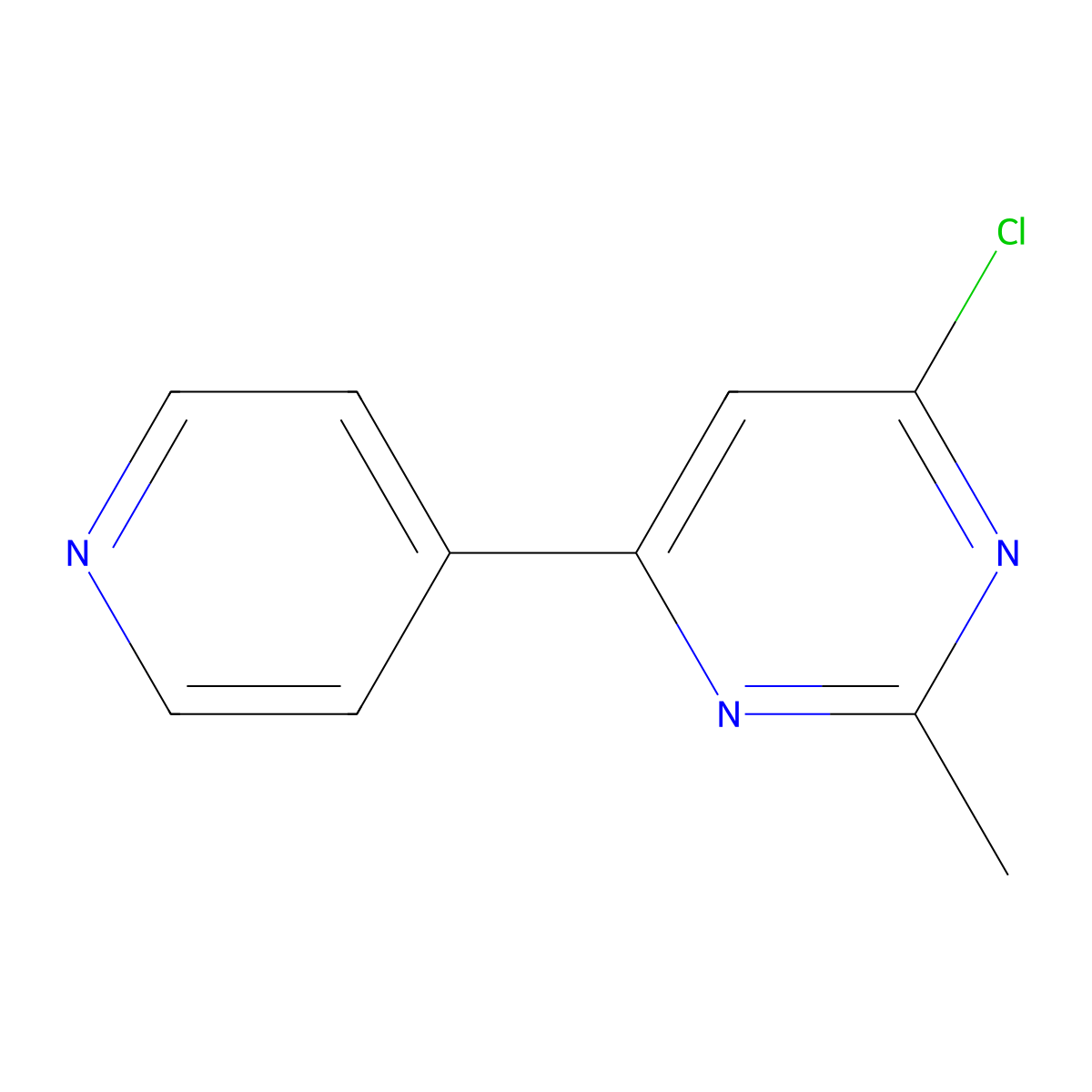 4-Chloro-2-methyl-6-(pyridin-4-yl)pyrimidine molecular structure, CAS 103555-32-4