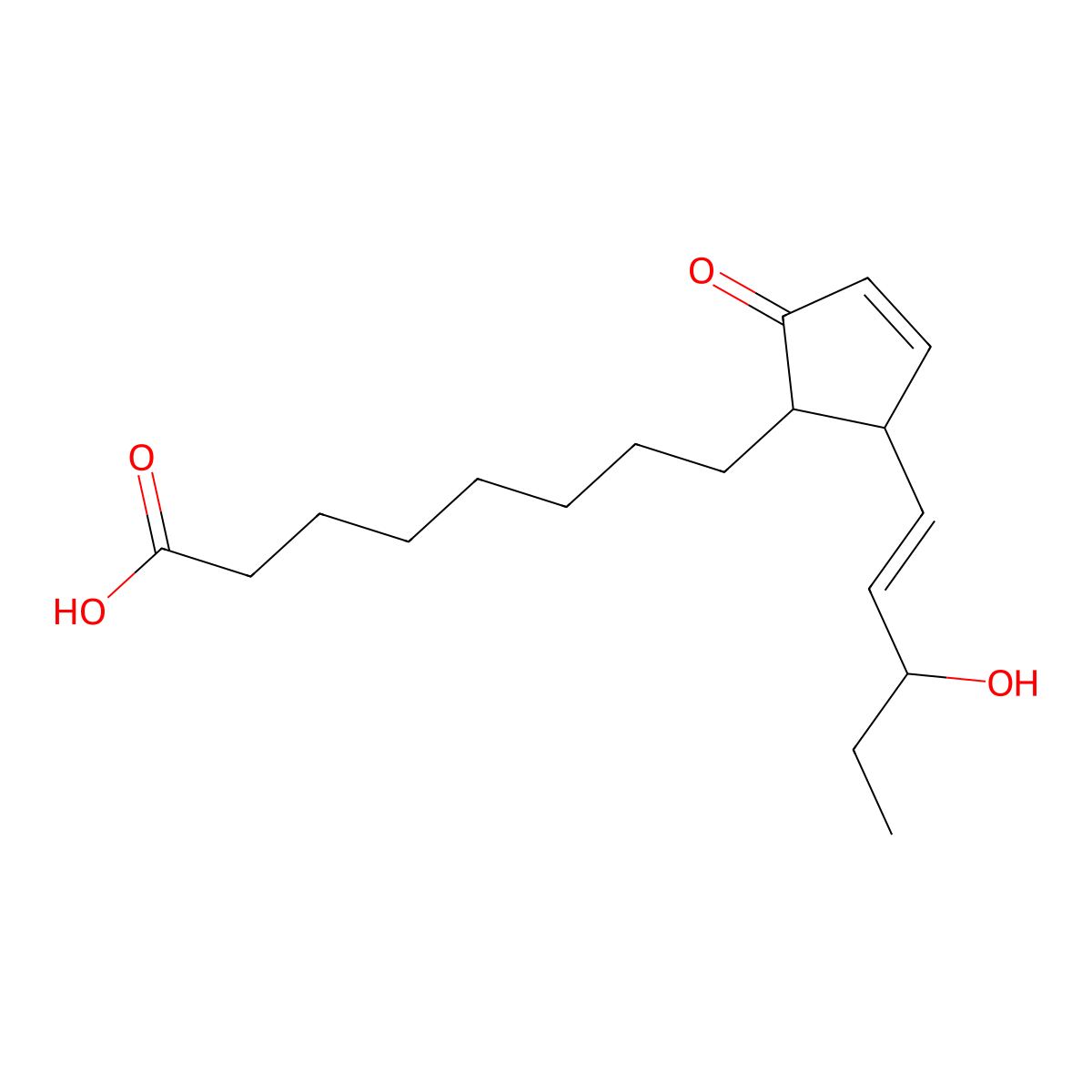8-{2-[(1E)-3-hydroxypent-1-en-1-yl]-5-oxocyclopent-3-en-1-yl}octanoic acid molecular structure, CAS 1035557-09-5