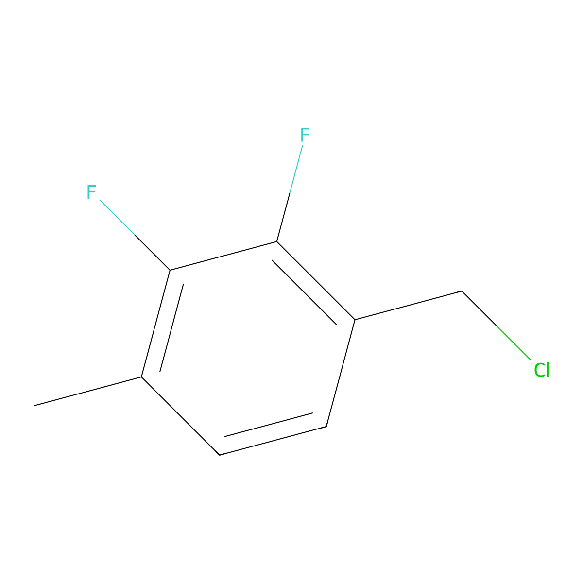 Benzene, 1-(chloromethyl)-2,3-difluoro-4-methyl- molecular structure, CAS 1035574-30-1