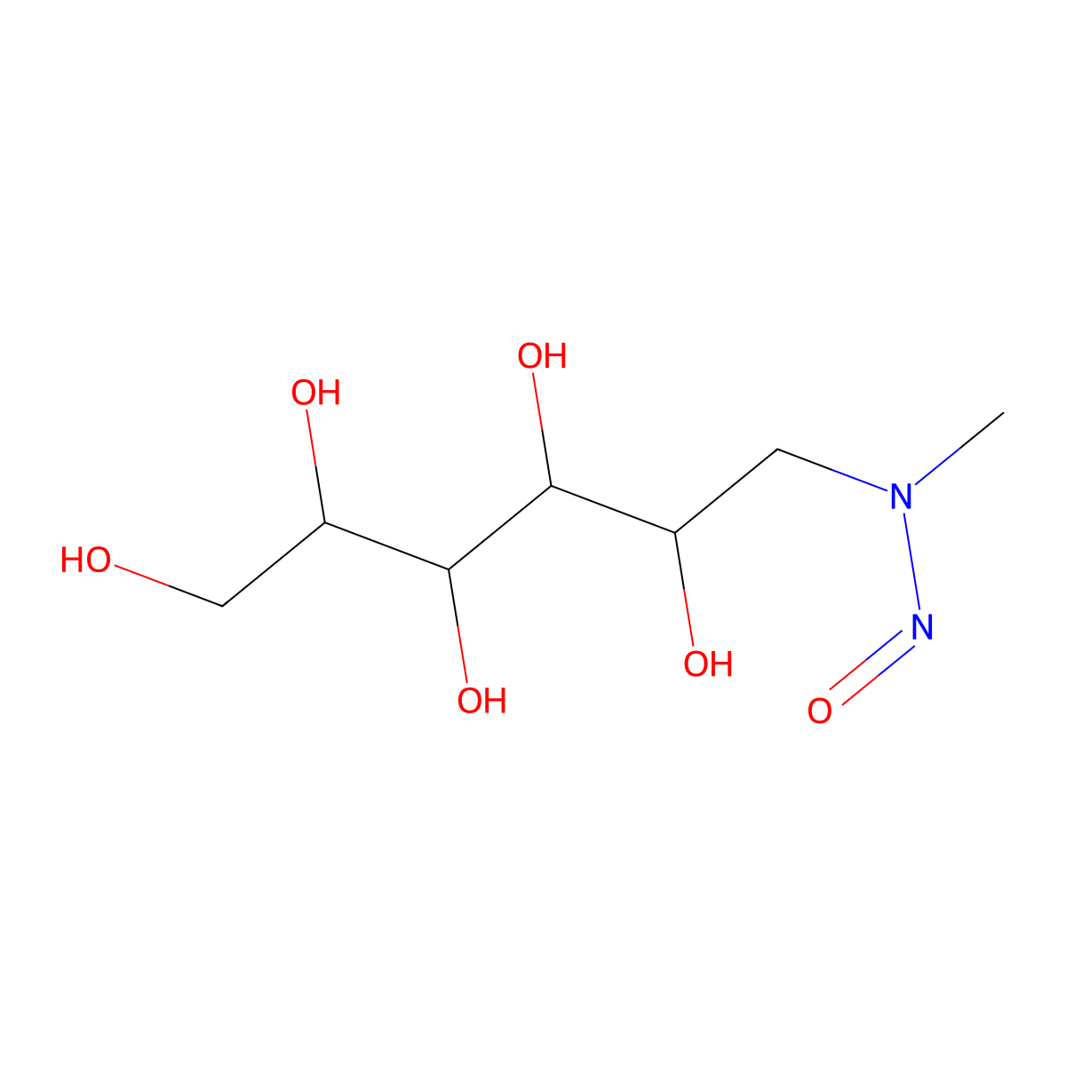 (2R,3R,4R,5S)-6-(methyl(nitroso)amino)hexane-1,2,3,4,5-pentol molecular structure, CAS 10356-92-0