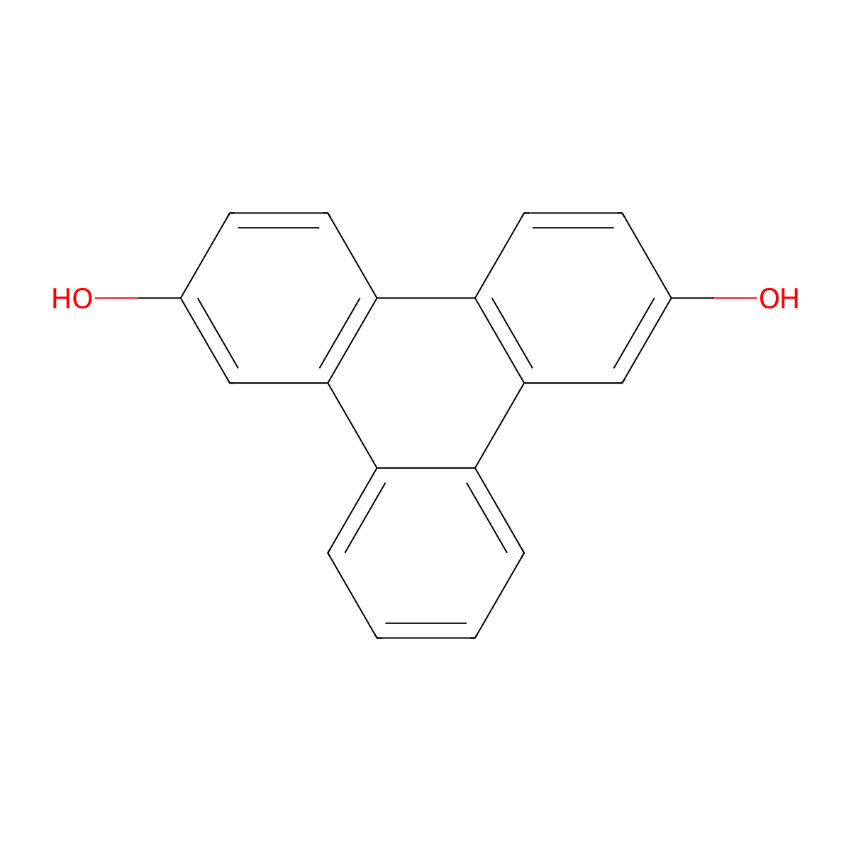Triphenylene-2,7-diol molecular structure, CAS 1035631-48-1