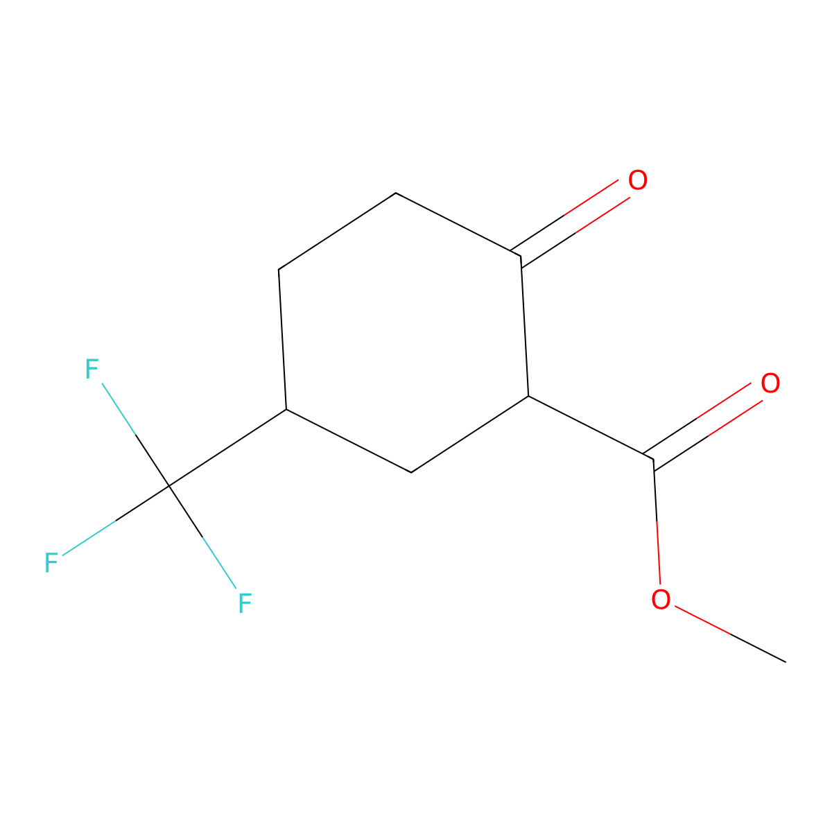 Methyl 2-oxo-5-(trifluoromethyl)cyclohexane-1-carboxylate molecular structure, CAS 1035637-10-5