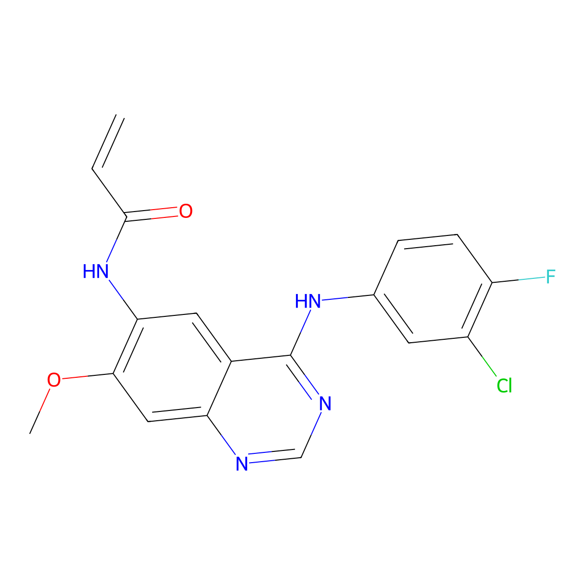 N-[4-[(3-Chloro-4-fluorophenyl)amino]-7-methoxy-6-quinazolinyl]-2-propenamide molecular structure, CAS 1035638-91-5