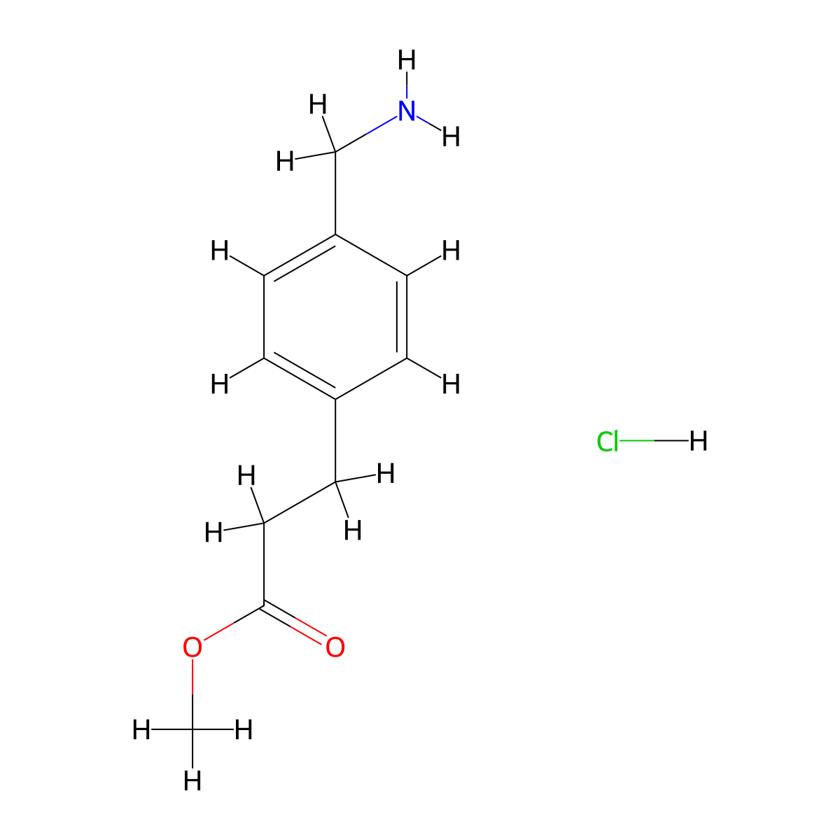 Methyl 3-(4-(aminomethyl)phenyl)propanoate hydrochloride molecular structure, CAS 103565-40-8