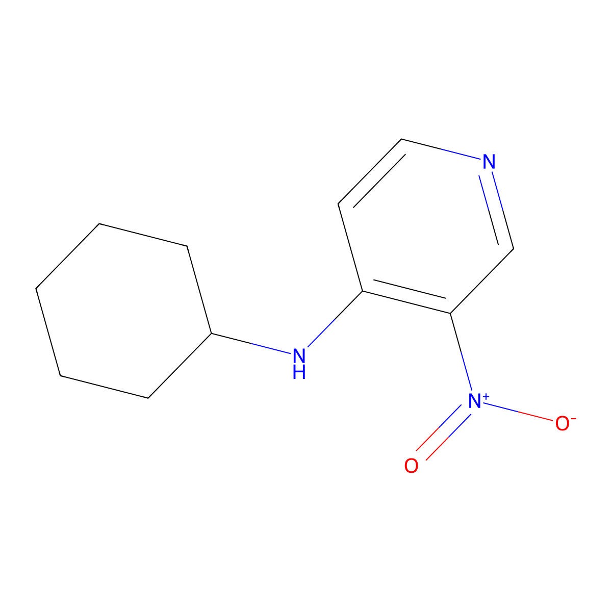 N-cyclohexyl-3-nitropyridin-4-amine molecular structure, CAS 103565-87-3
