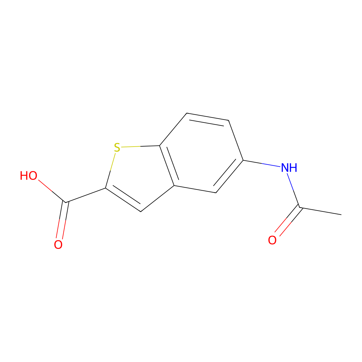 5-(Acetylamino)-1-benzothiophene-2-carboxylic acid molecular structure, CAS 103566-21-8