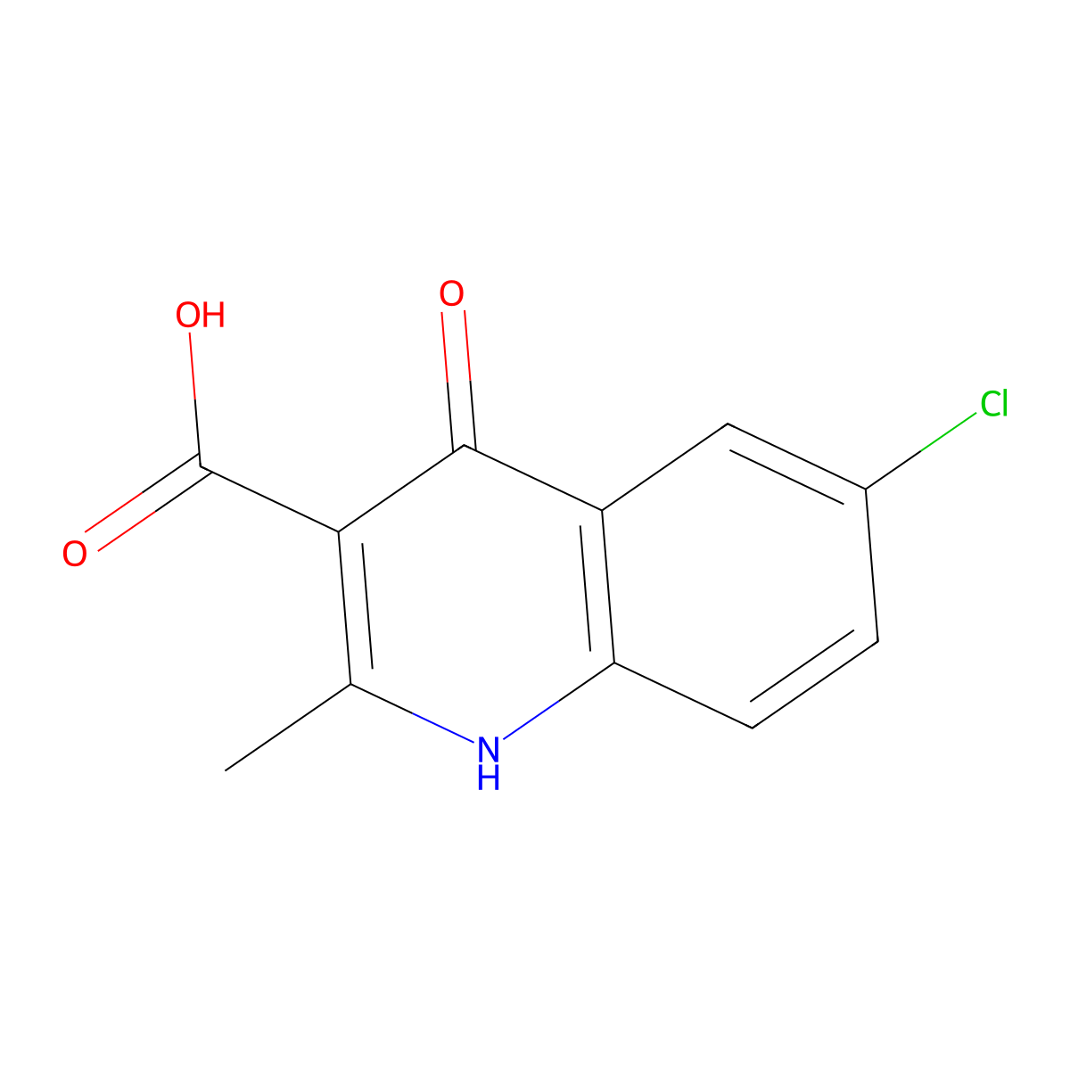 6-Chloro-4-hydroxy-2-methylquinoline-3-carboxylic acid molecular structure, CAS 103566-34-3