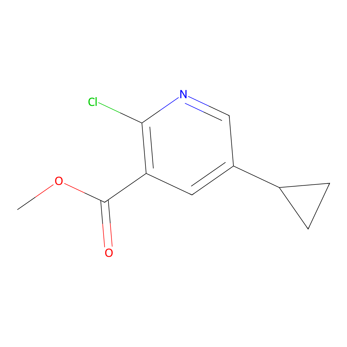 Methyl 2-chloro-5-cyclopropylnicotinate molecular structure, CAS 1035690-30-2
