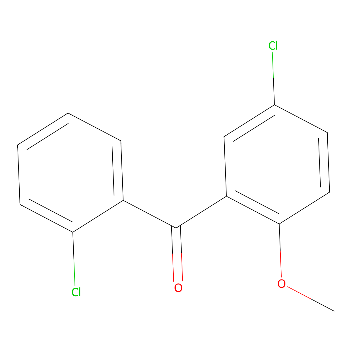 (5-Chloro-2-methoxyphenyl)(2-chlorophenyl)methanone molecular structure, CAS 103573-54-2