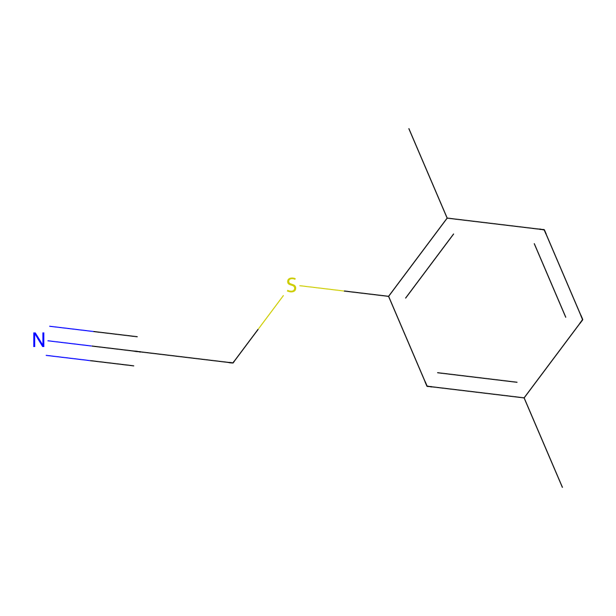 2-((2,5-Dimethylphenyl)sulfanyl)acetonitrile molecular structure, CAS 103575-52-6