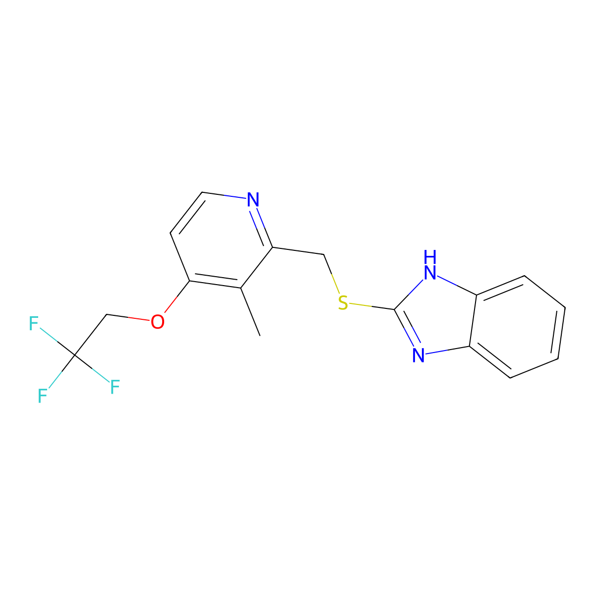 Lansoprazole sulfide molecular structure, CAS 103577-40-8