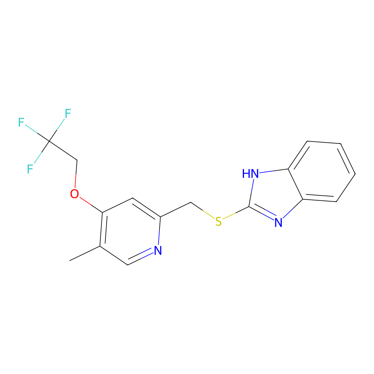2-[5-Methyl-4-((2,2,2-trifluorethoxy)-2-pyridinyl)-methylthio]-benzimidazole molecular structure, CAS 103577-41-9