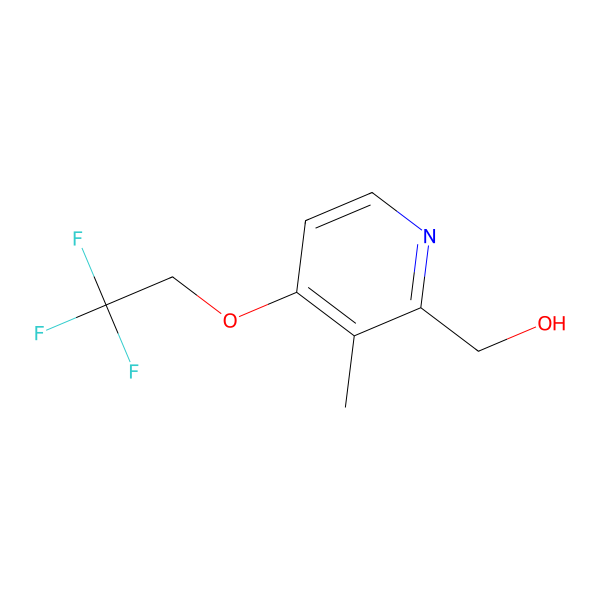 2-Hydroxymethyl-3-methyl-4-(2,2,2-trifluoroethoxy)pyridine molecular structure, CAS 103577-66-8