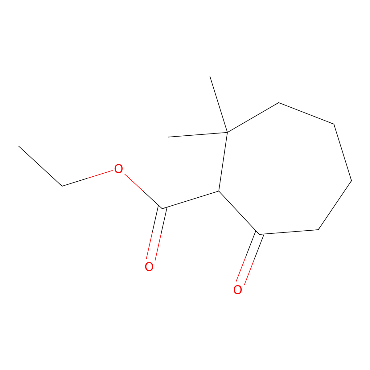 Ethyl 2,2-dimethyl-7-oxocycloheptane-1-carboxylate molecular structure, CAS 1035798-43-6